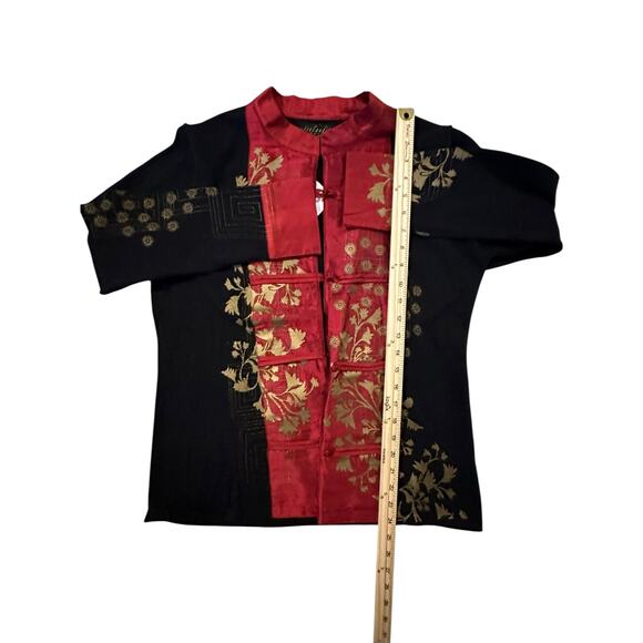 NWT Icelandic Design Embroidered Rare Asian Silk Blend Jacket Size L ArtToWear - Picture 5 of 6
